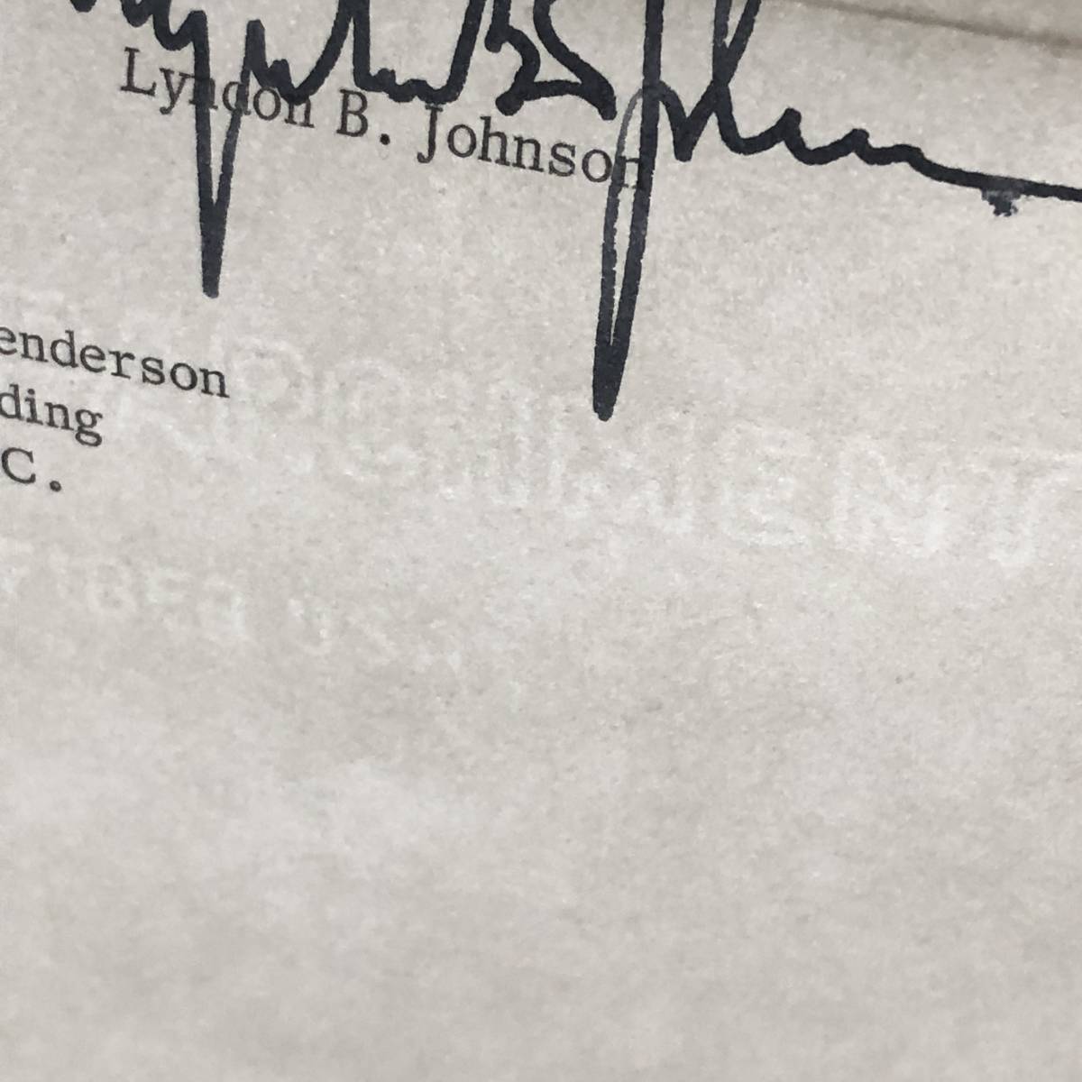 アメリカ大統領★第36代大統領 リンドン・ジョンソン大統領 直筆サイン レター 刻印入_画像3