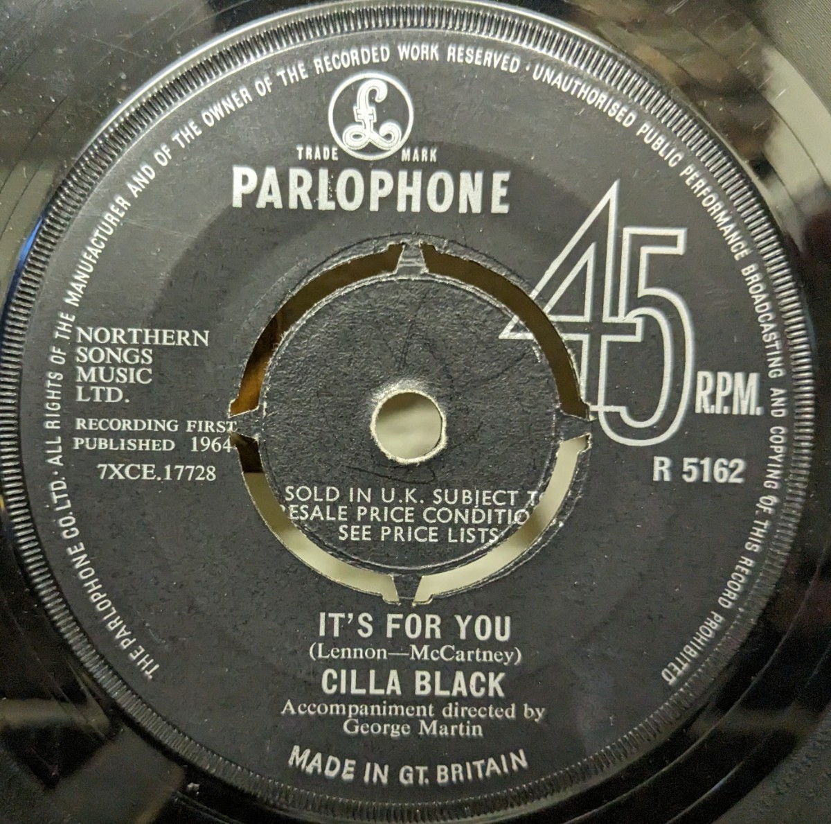 ◎特選◎CILLA BLACK/IT'S FOR YOU1964'UK PARLOPHONE7INCH_画像2
