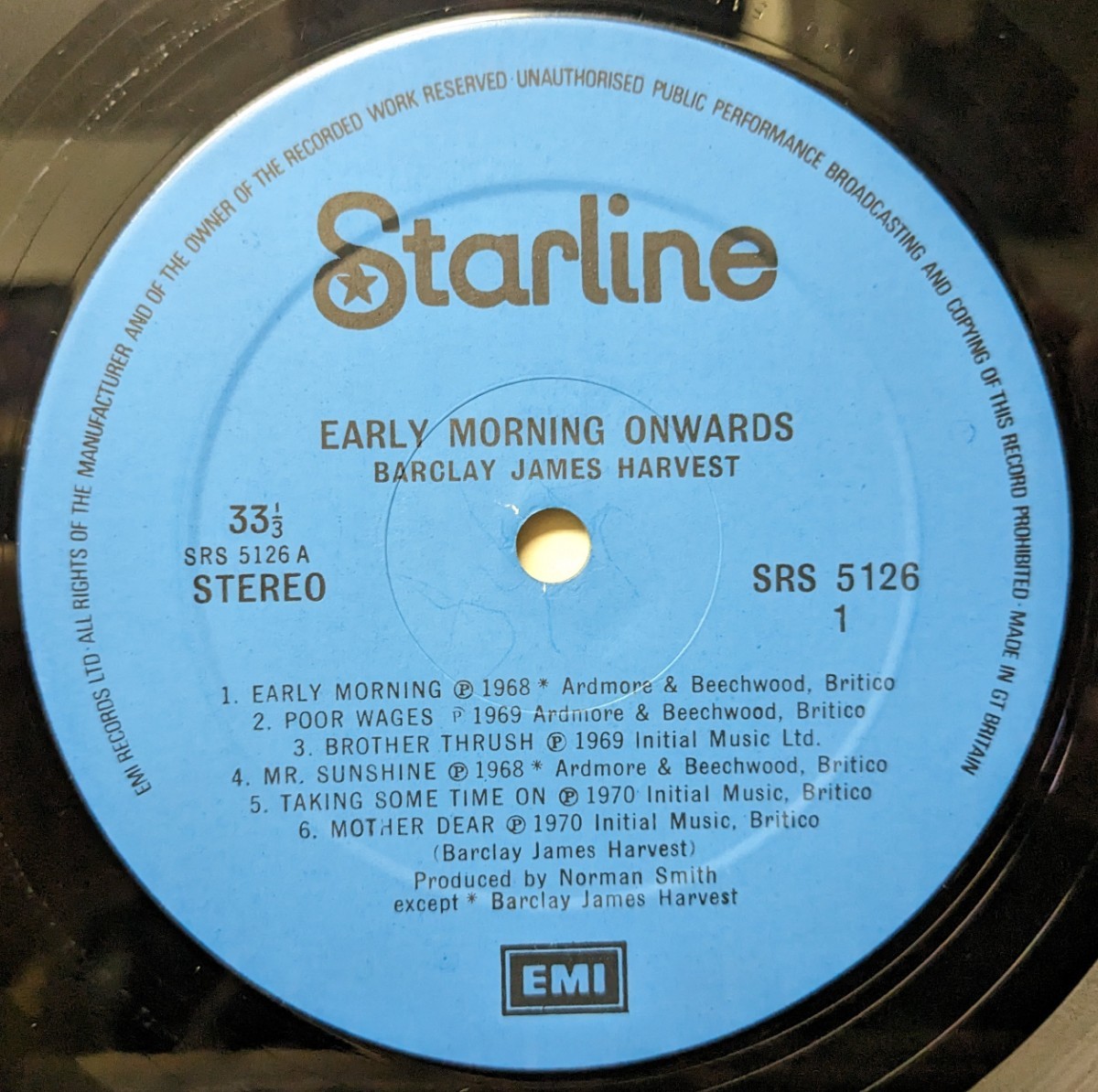 ☆BARCLAY JAMES HARVEST/EARLY MORNING ONWARDS 1973'UK EMI STARLINE RE-ISSUE_画像3