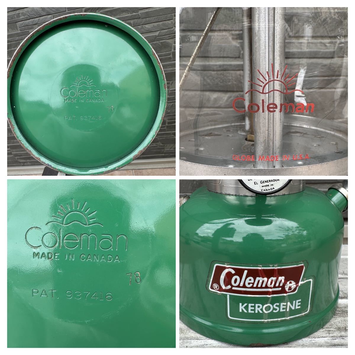 Coleman Coleman lantern 639 1978 year 1 month KEROSENE Canada Vintage large radiation intensity green tanker red sunshine birthday 