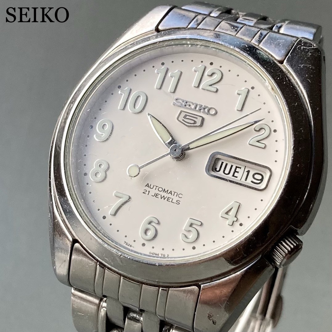 保証書付】 ファイブ 5 SEIKO 【動作品】セイコー 腕時計 シルバー