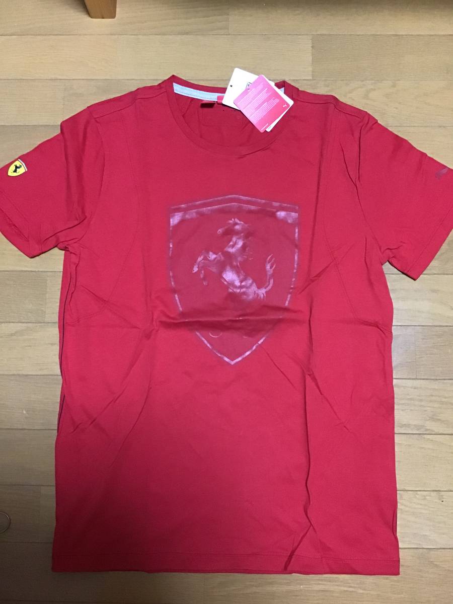 プーマ製 フェラーリTシャツ 赤 L. 新品_画像1