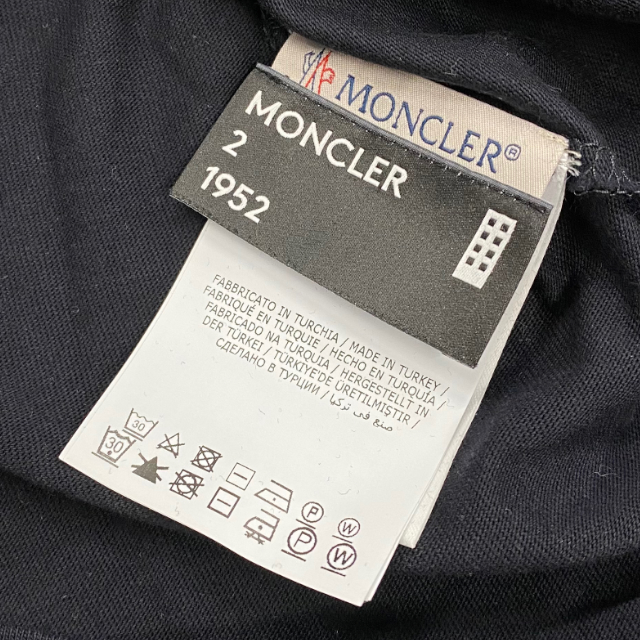 MONCLER モンクレール Tシャツ トップス カットソー 半袖 アパレル ロゴ ワッペン コットン ネイビー [サイズ S]_画像9