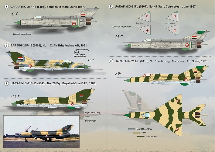 プリントスケール 72-126 1/72 MiG-19s and MiG-21s アラブ空軍_画像2