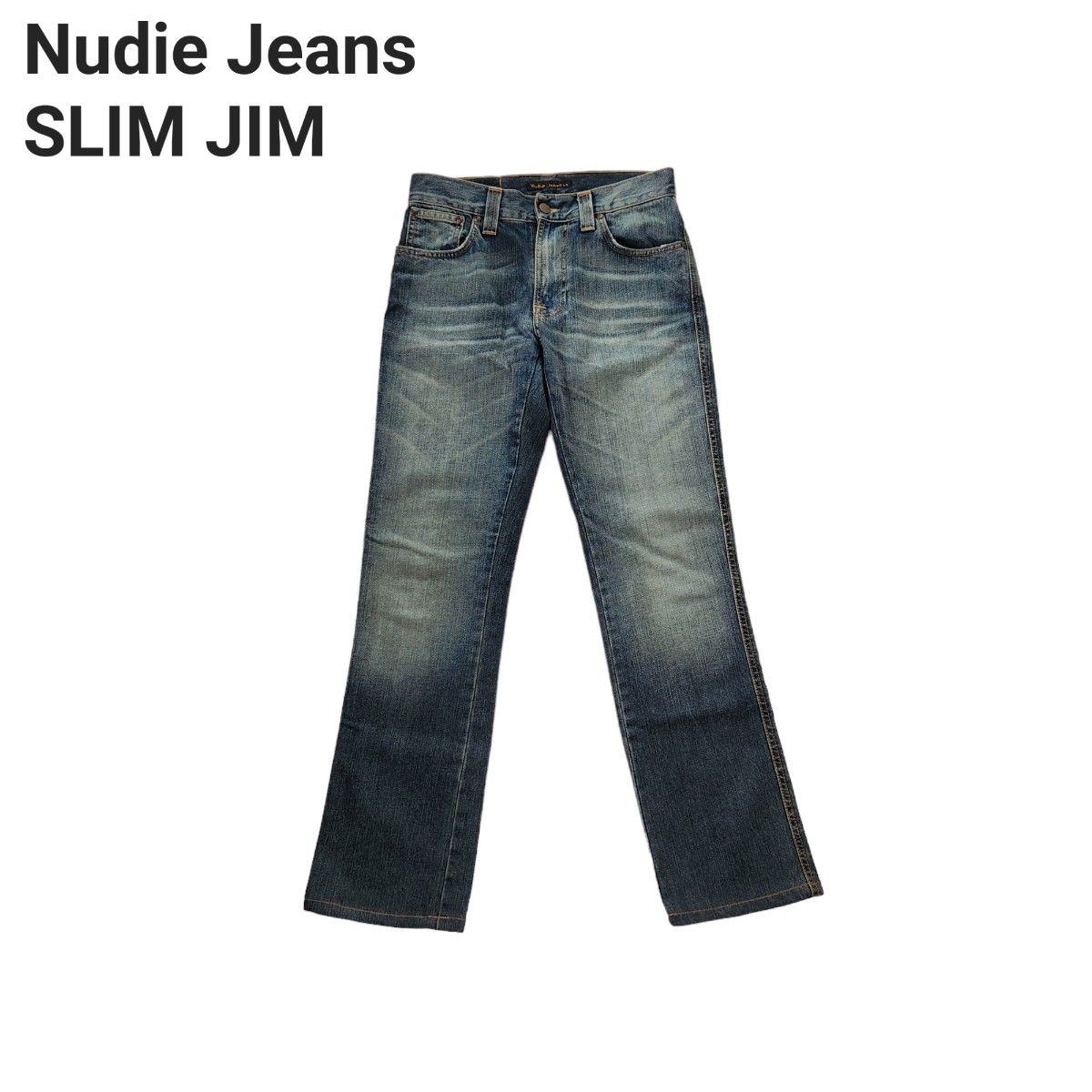 Nudie Jeans SLIMJIM ORG USED FAVORITE ストレートデニムパンツ 刺繍 L29 W34