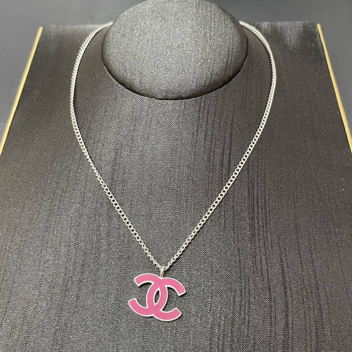 美品 CHANEL シャネル ネックレス ココマーク　ピンク　正規品 C230928H02_画像1