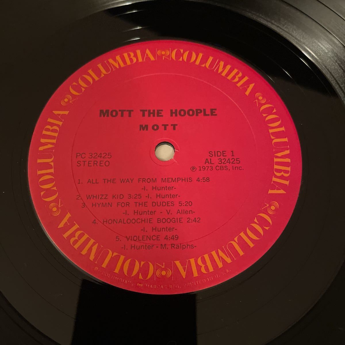 Mott The Hoople Mott Columbia KC 32425 LP, Album, Stereo, Pitman Pressing,US 1973年 Rock,Glam, Hard Rock, Rock & Roll_画像3