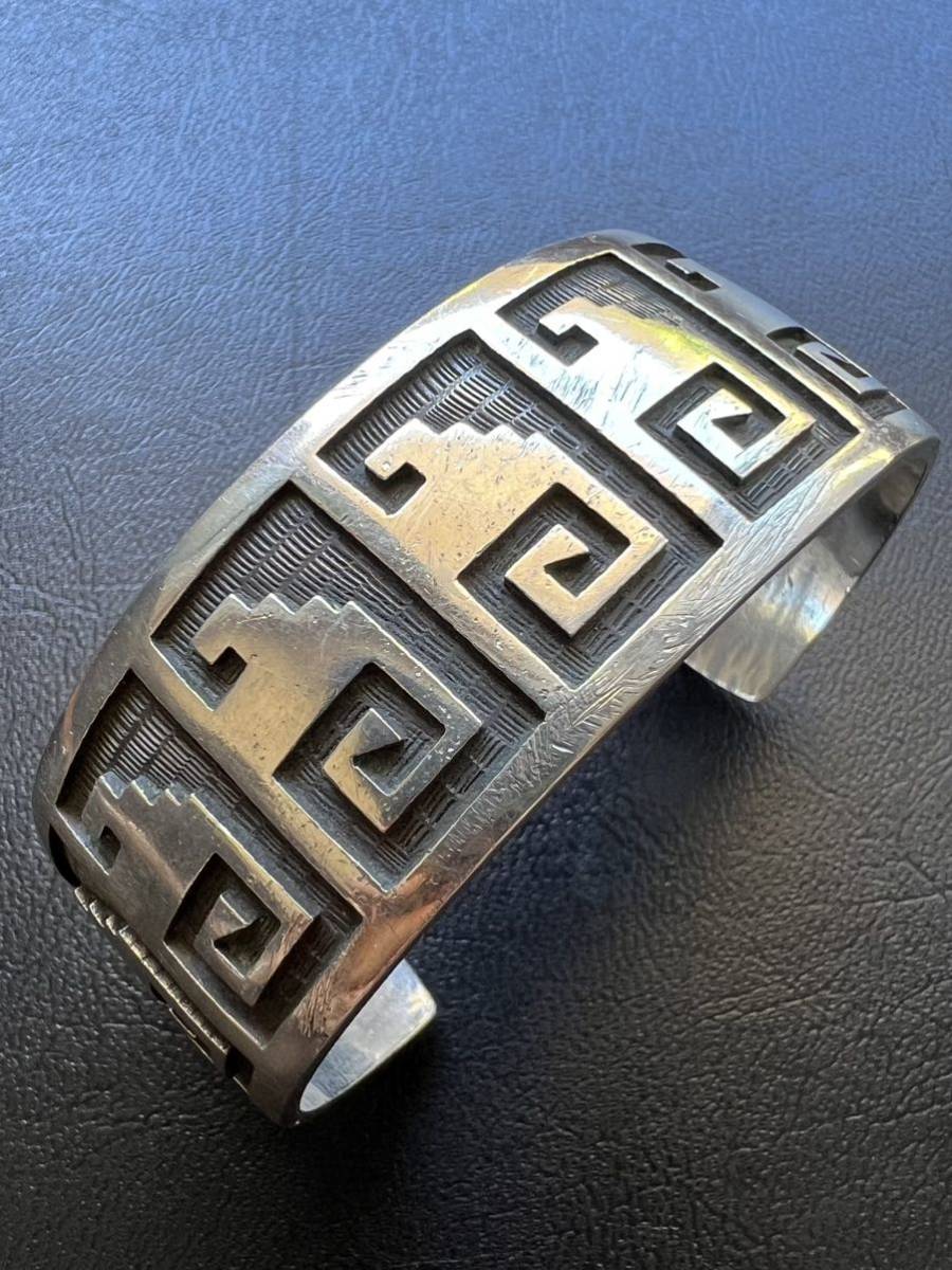 HOPI.[Wayne and Emory Sekaquaptewa/ way n& emo Lee *sekak.ptewa] 1960\'s bangle ho pi Navajo Indian jewelry 