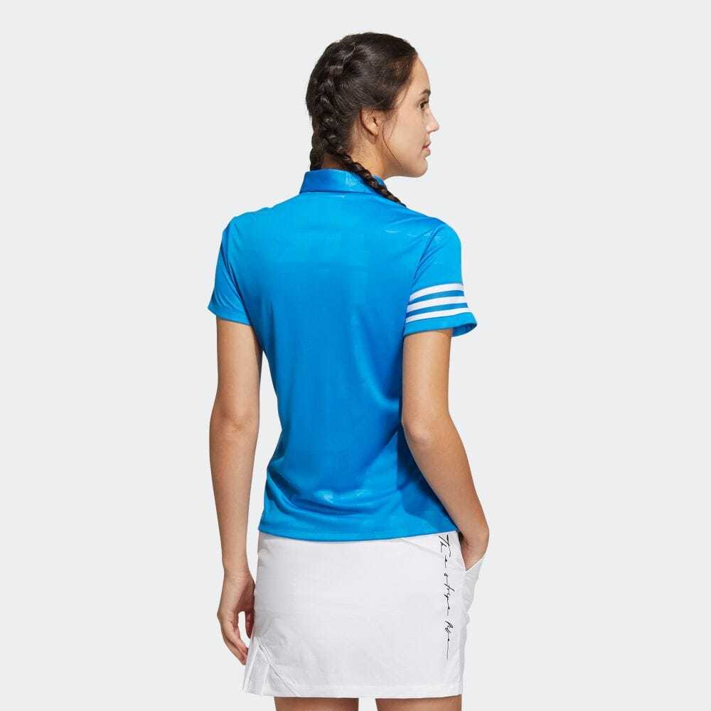 新品♪adidasGOLF(アディダスゴルフ)♪ゴルフウェア エンボスプリント 半袖ボタンダウンシャツ♪ブライトブルー♪サイズM♪