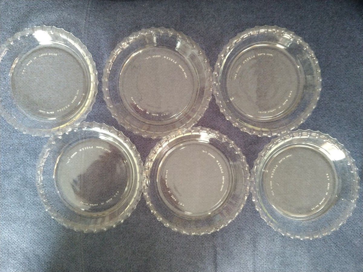 【未使用品】iwaki(イワキ)耐熱ガラス 皿 食器 ベーシックシリーズ ふち飾り皿 外径19cm KBT207　６枚組 