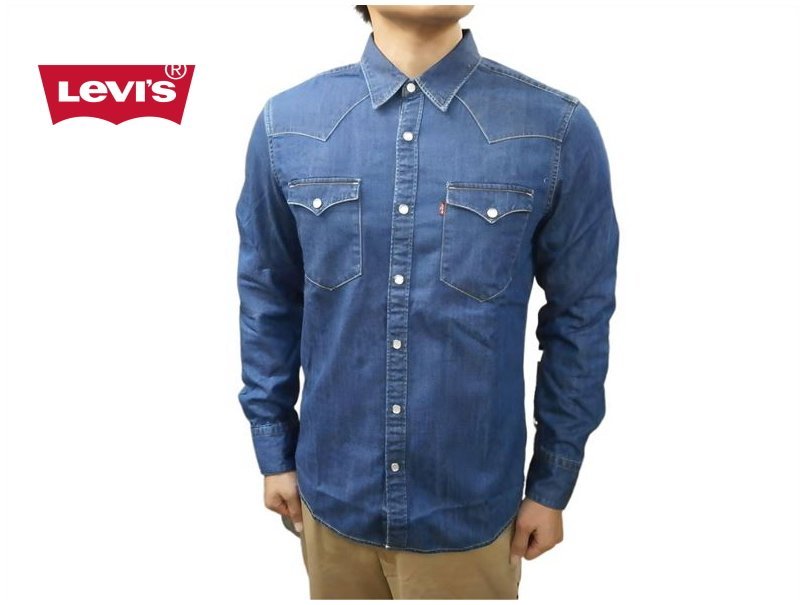 Levi's リーバイス バーストゥー 長袖 デニム ウェスタンシャツ 85744-0041 デニムシャツ インディゴ 長袖シャツ 857440041 M 新品