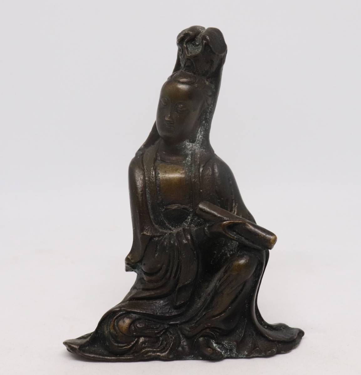【T226】中国美術 清代 古銅 観音菩薩坐像 仏教美術
