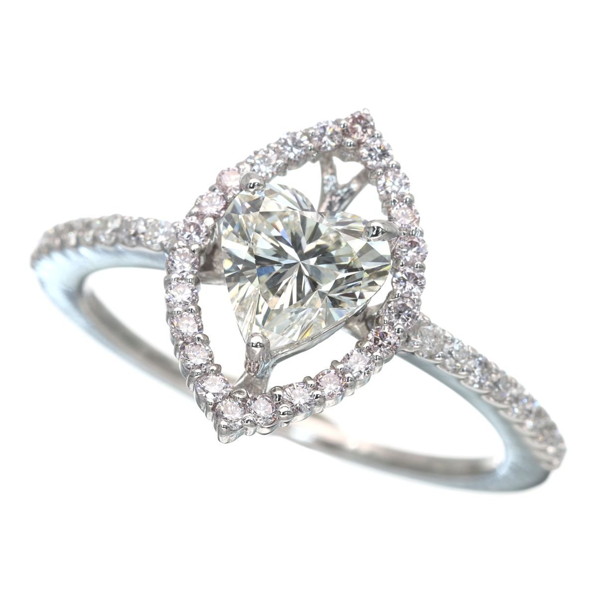 全ての スタイリッシュデザイン ★07A26 D0.735ct/0.15ct/0.11ct 3.3g リング ダイヤモンド ダイヤモンド ハートシェイプ 一粒 Pt900 プラチナ台