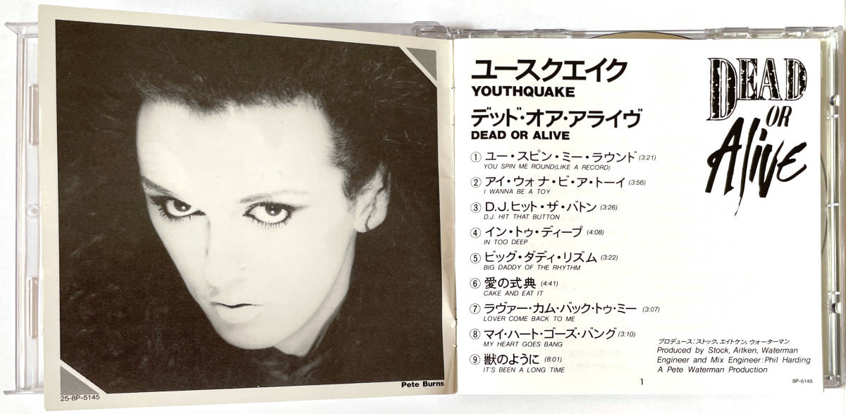Dead or Alive Youthquake 【国内盤CD】You Spin Me Round, My Heart Goes Bang, DJ Hit The Button 収録 SAWプロデュース