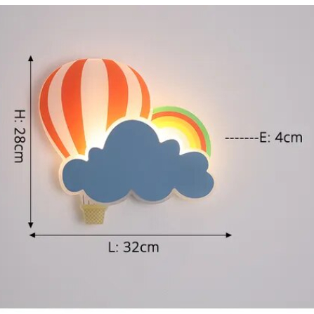 ウォール ライト LED 照明 ランプ 壁 ハンギング 虹 雲 スカイ 空 気球 インテリア 寝室 ベッド ポップ カラフル かわいい サイド 装飾_画像10