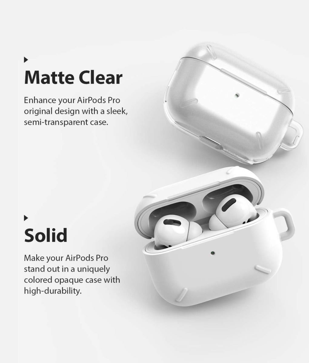 【開封のみ】【Ringke】★AirPods Pro ケース 2019 充電ケースカバー フロントLED表示 保護カバー カラビナ/キーチェーン付き _画像3