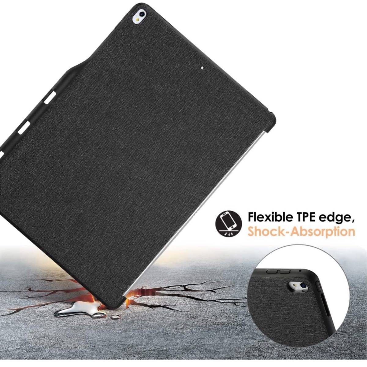 【開封のみ】ProCase★ iPad Pro 12.9 背面ケース，バックカバー ペンシルホルダー付き スマートキーボードと組み合わせて- ブラック_画像7