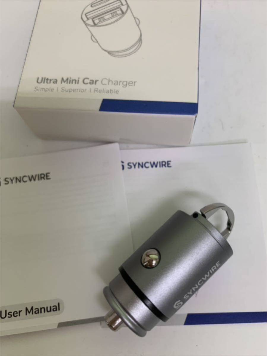 【開封のみ】Syncwire ★シガーソケット USB & USB C カーチャージャー 2ポート【 PD 45W QC 45W対応/超急速(シルバーグレー)_画像7