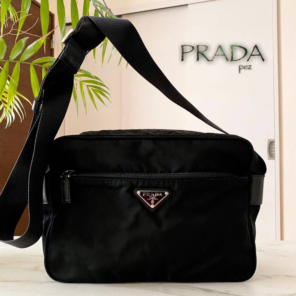 極美品 PRADA プラダ テスート ショルダーバッグ＊メンズ レディース