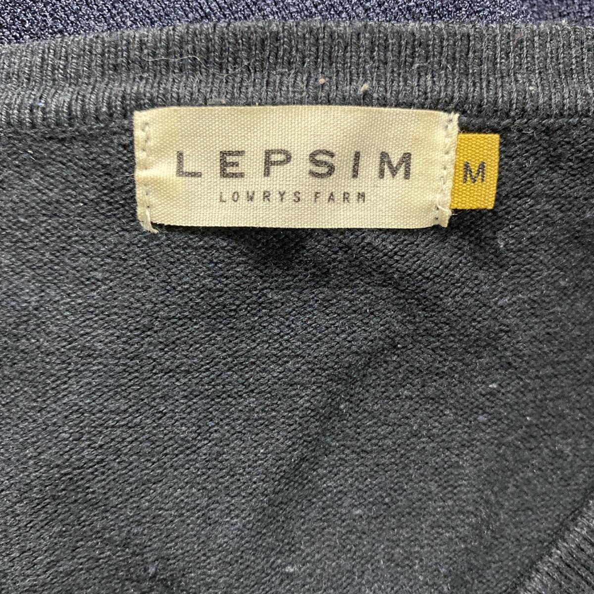 S545 100円スタート LEPSIM レディース ニット 薄手 長袖 カジュアル Vネック M ネイビー（紺）無地 万能 _画像6