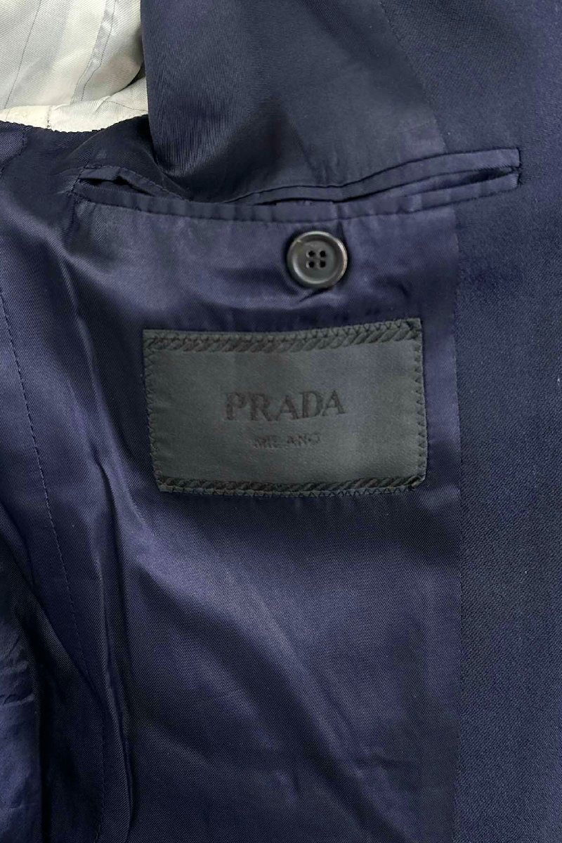 上品な Made in ITALY PRADA MILANO navy jacket プラダ テーラード