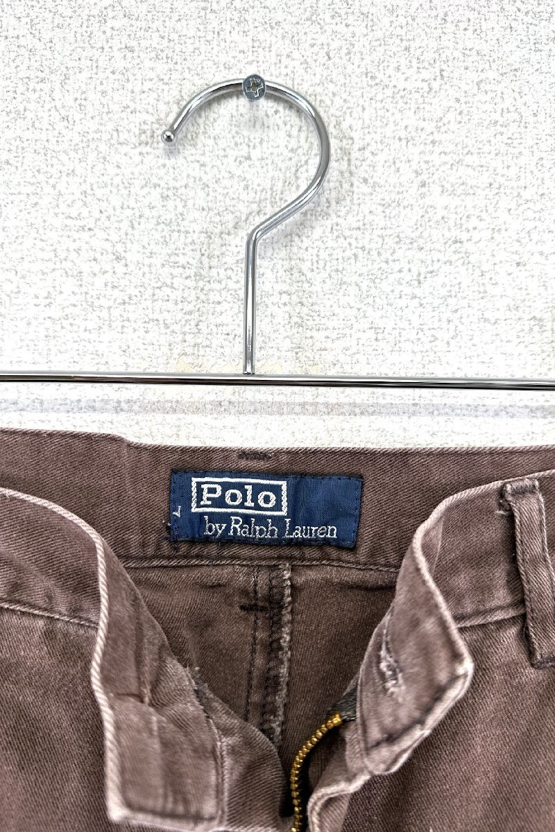 90's Polo by Ralph Lauren brown chino pants ポロバイラルフローレン チノパンツ モールスキン ヴィンテージ 単品 6_画像3