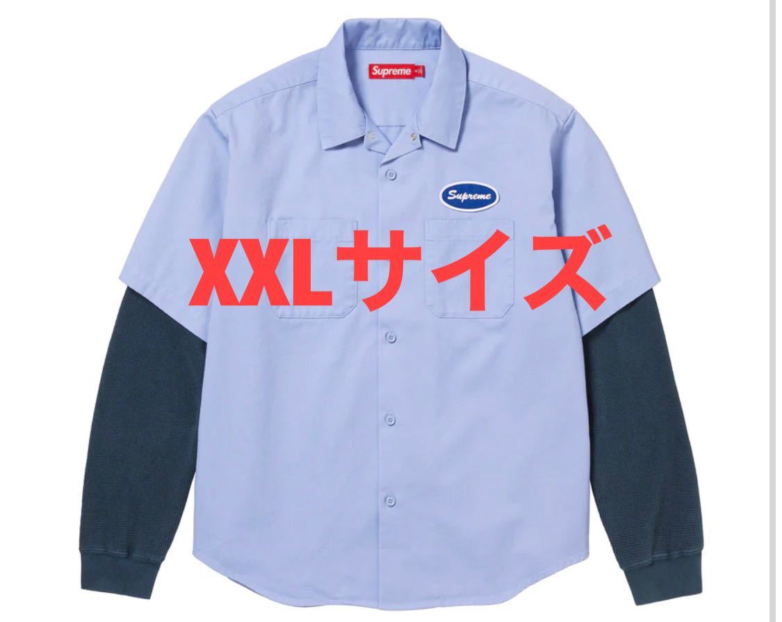 supreme Thermal Sleeve Work Shirt Light Blue XXLサイズ