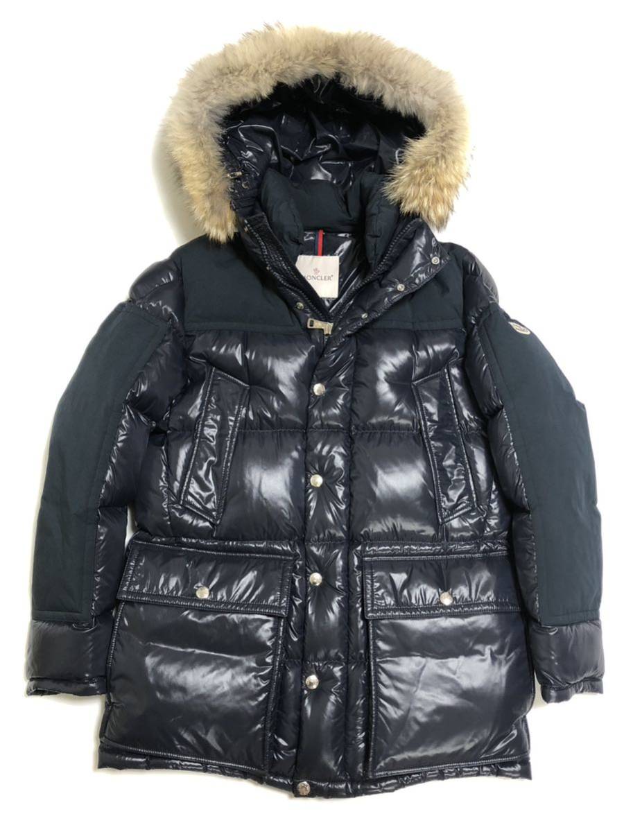 超美品 MONCLER FREY モンクレール 1 ダウンジャケット ダウン コート モンクレールジャパン コヨーテ ファー