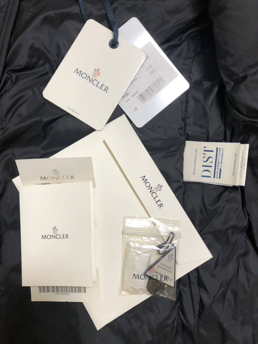 超美品 MONCLER RYAN モンクレール ライアン ブラック 3 ダウン 超美品 MONCLER RYAN モンクレール ライアン ブラック 3 ダウン