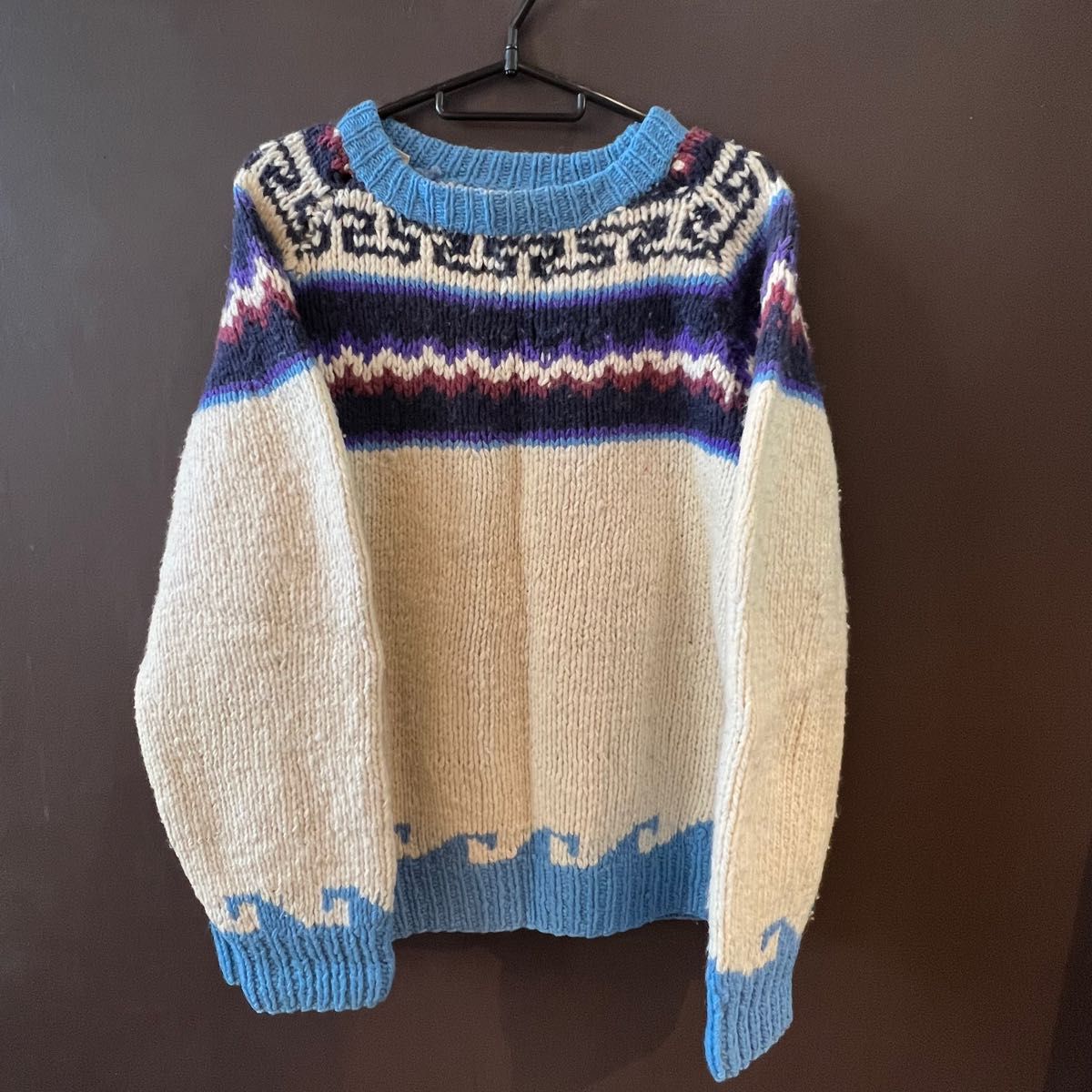 手編み　セーター　ペルー製