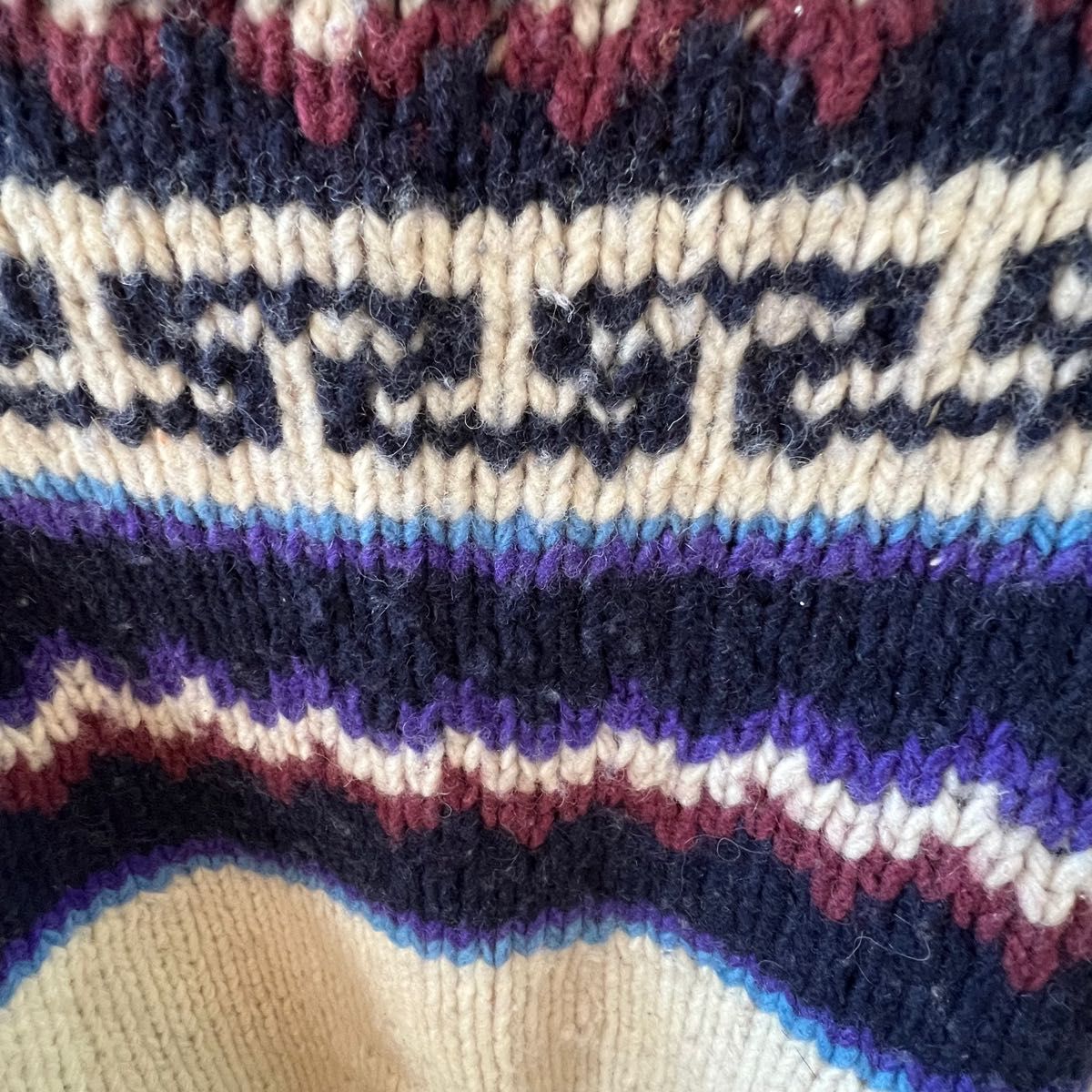 手編み　セーター　ペルー製