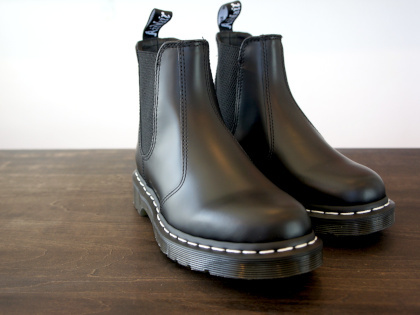 ★ 24cm（UK5）★ Dr.Martens ドクターマーチン 2976 チェルシーブーツ 26257001 白ステッチ サイドゴア ブーツ (新品)(即決)(正規品)_UK5（24.0cm）