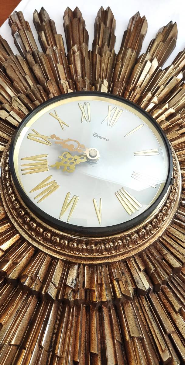 美品】60's Syroco サンバーストクロックミッドセンチュリー 美品】60's Syroco サンバーストクロックミッドセンチュリー