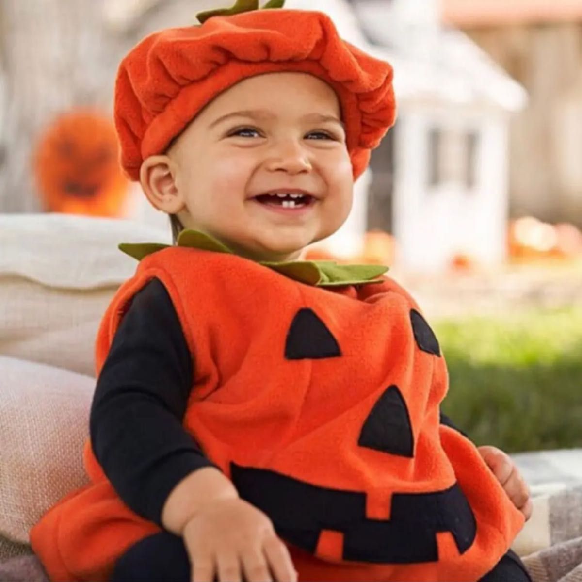 【当日発送！】まだ間に合うかも！ ハロウィン コスプレ かぼちゃ カボチャ かわいい 帽子 80サイズ