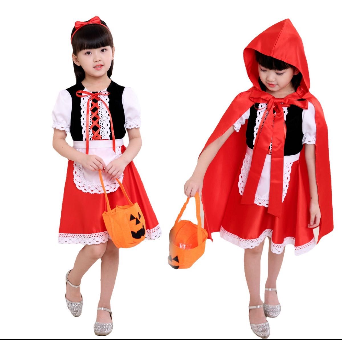 赤ずきん おしゃれ　ワンピース コスプレ 子ども 赤ちゃん 仮装　コスチューム　大人気　キッズ　かぼちゃ　カボチャ　可愛い　韓国