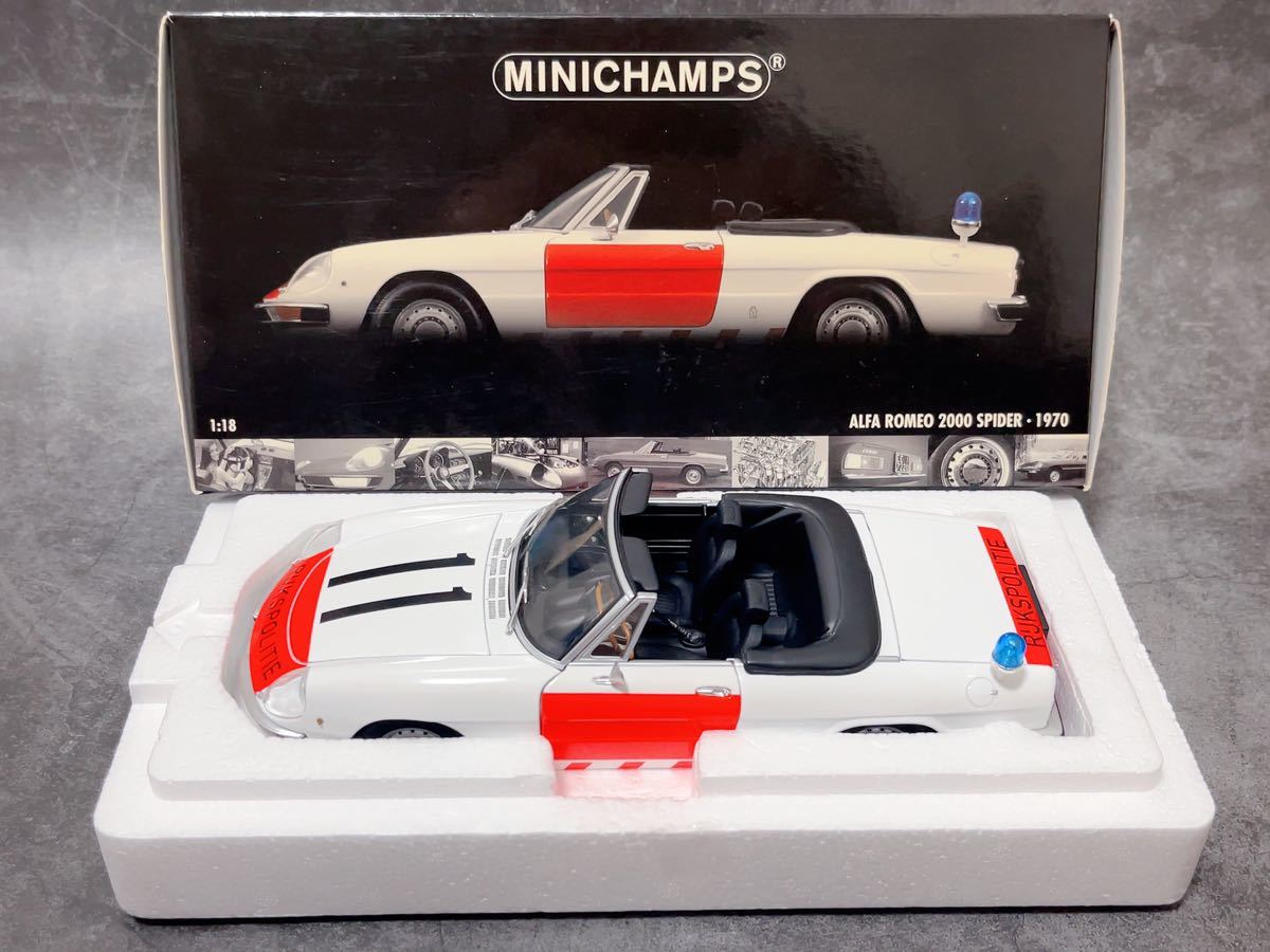 1/18 アルファロメオ スパイダー Alfa Romeo MINICHAMPS GTA 2000 SPIDER 警察車　police car 関: オートアート　京商　BBR PMA_画像10