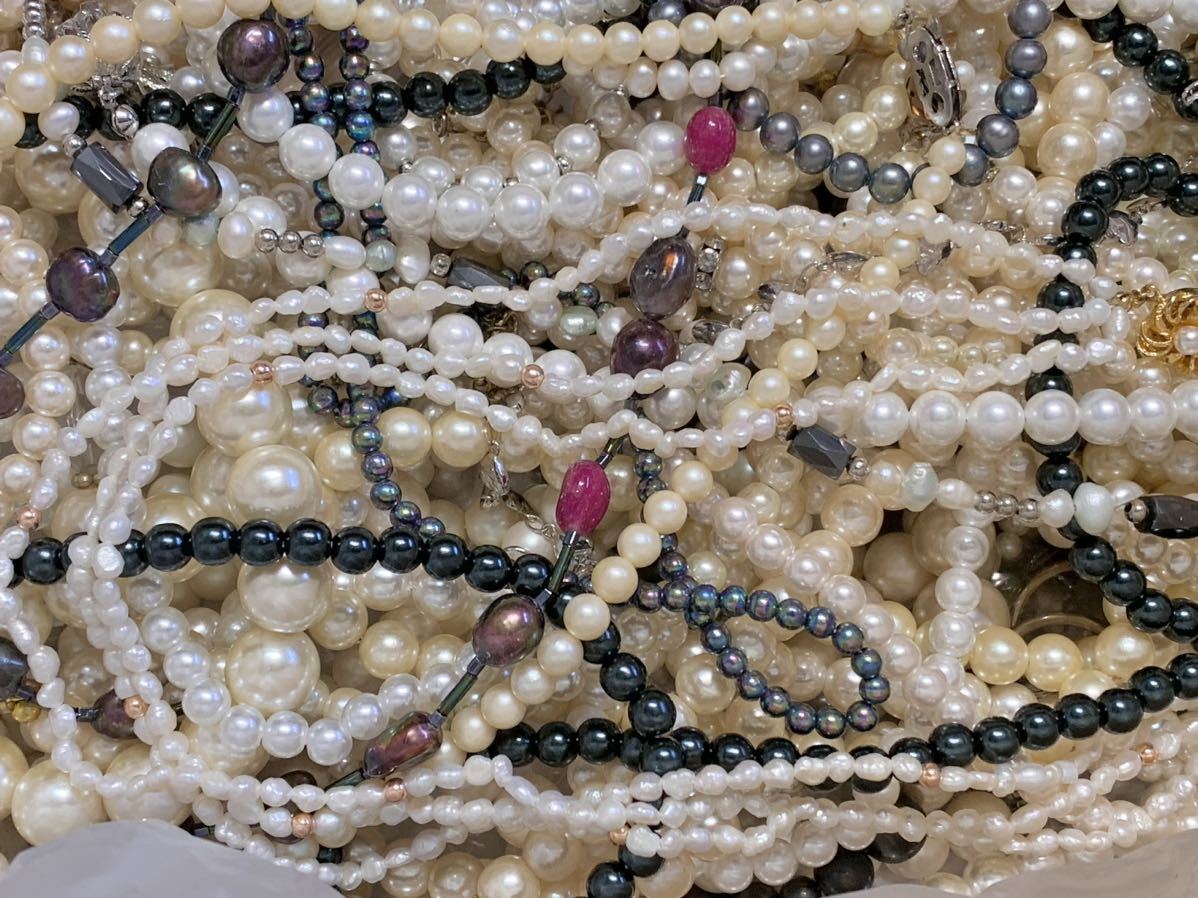 パール アクセサリー 256点 大量 真珠 フェイク 本真珠 淡水 海水 アコヤ真珠 色々 まとめ SILVER 925 セット ヴィンテージ ジュエリー_画像4