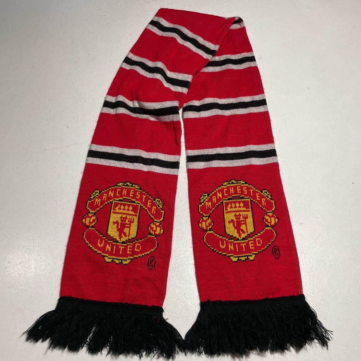 マンチェスターユナイテッド Manchester united プレミアリーグ オフィシャル official 赤 レッド ニットマフラー フリーサイズ_画像6