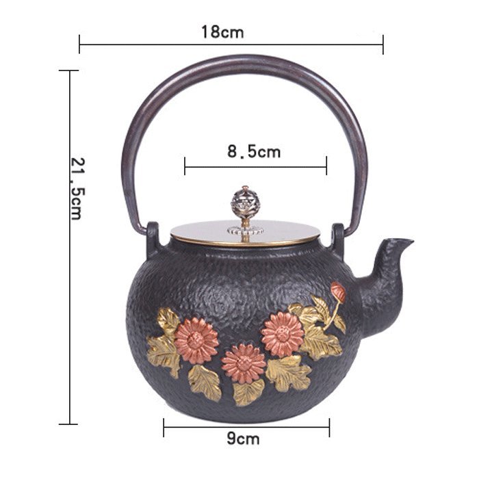 高品質 茶道具 鋳鉄製 未塗装鉄器 提梁壺 大容量鉄壺 ティーポット純粋な手水を沸かして茶を煮る茶具 未使用 （#A）_画像10