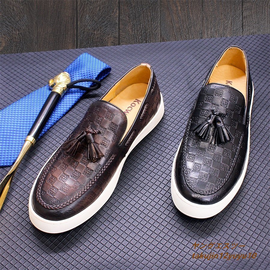  top class * regular price 8 ten thousand Loafer slip-on shoes original leather business shoes men's sneakers cow leather leather shoes handmade gentleman shoes leather shoes black 25.0cm