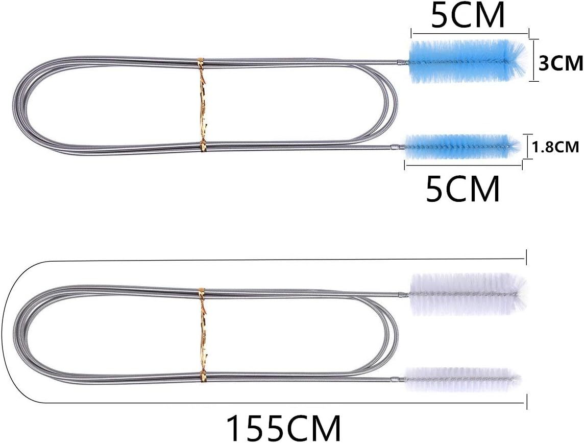 ★★2個セット パイプブラシ ホースクリーナー 水槽 水族館ブラシ チューブ ワイヤー ホースパイプブラシ ステンレス製 長さ155cm _画像4