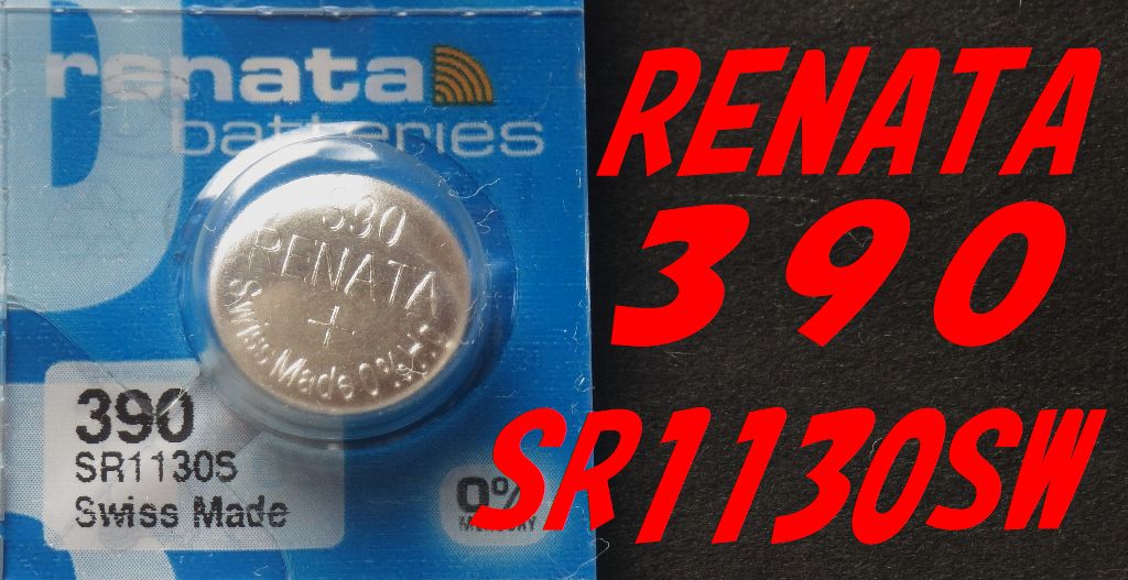 ★【即決送料63円】1個218円　スイス製Renata レナタ 390（SR1130SW) 1.55V 酸化銀電池★使用推奨期限：2025年12月★_画像1