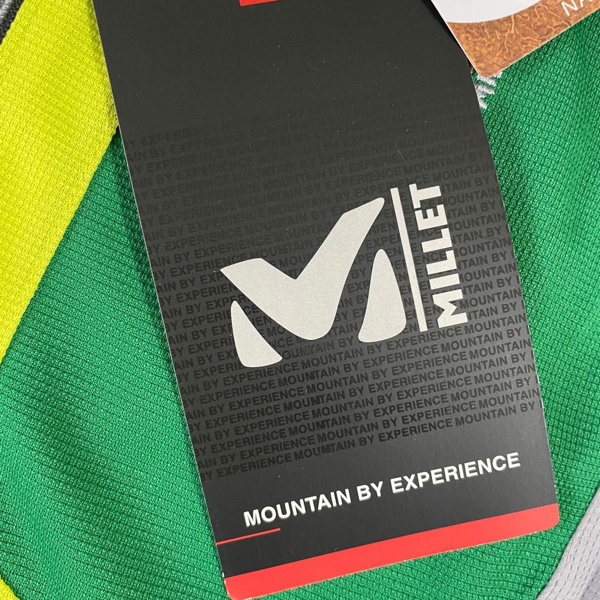 MILLET ミレー トレッキング ハーフジップ シャツ トップス S 半袖 登山 スポーツ グリーン イエロー ランニング 黒