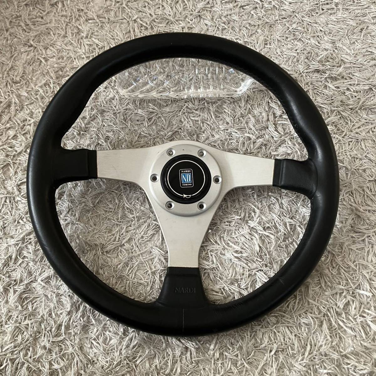 NARDI☆ナルディ クラシック ブラックレザー&シルバースポーク ホーン NARDI☆ナルディ クラシック ブラックレザー&シルバースポーク ホーン