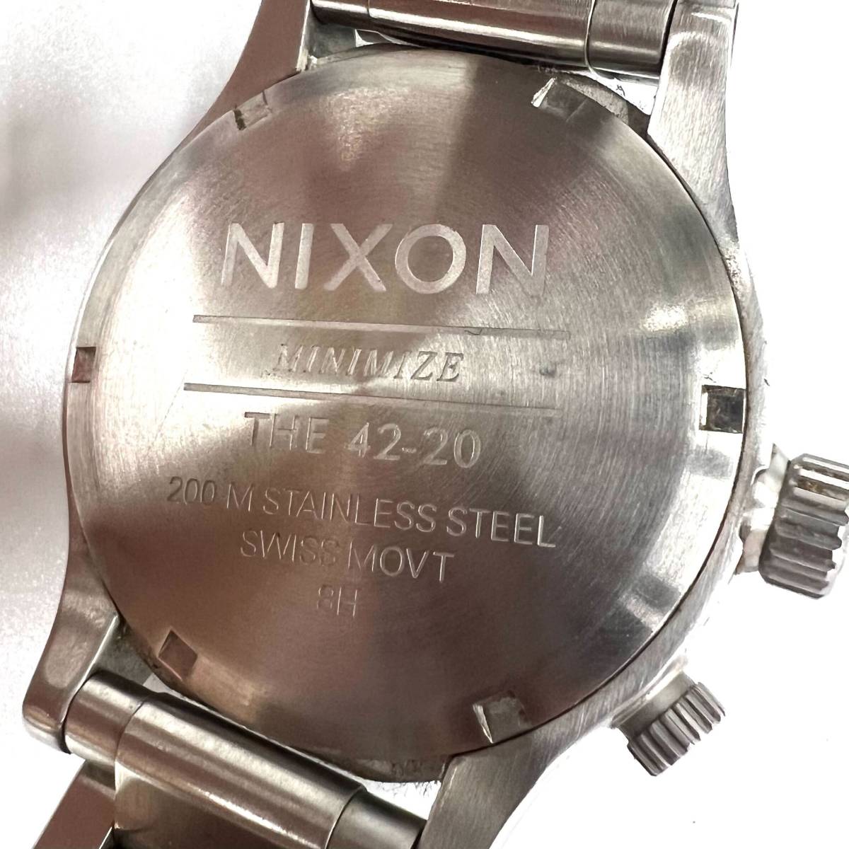★おすすめ品★ 美品 NIXON ニクソン MINIMIZE THE 42-20 クロノグラフ デイト メンズ腕時計 ブラック文字盤 動作未確認　SAHS1024-1_画像7
