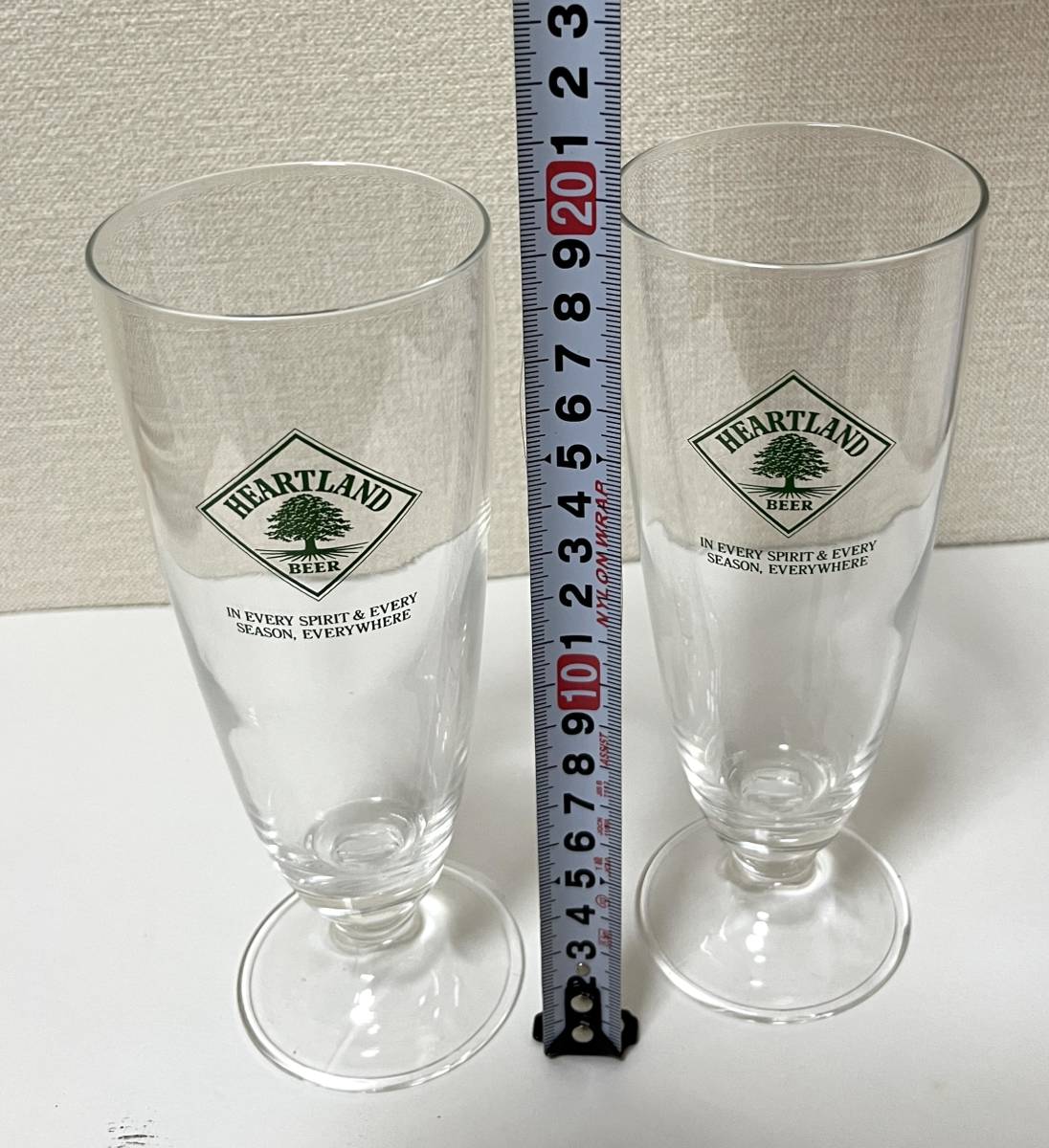 【万-19①】☆HEARTLAND BEER☆ ハートランド ビールグラス 2個 ガラス製 【未使用・保管品】 箱なしの画像7