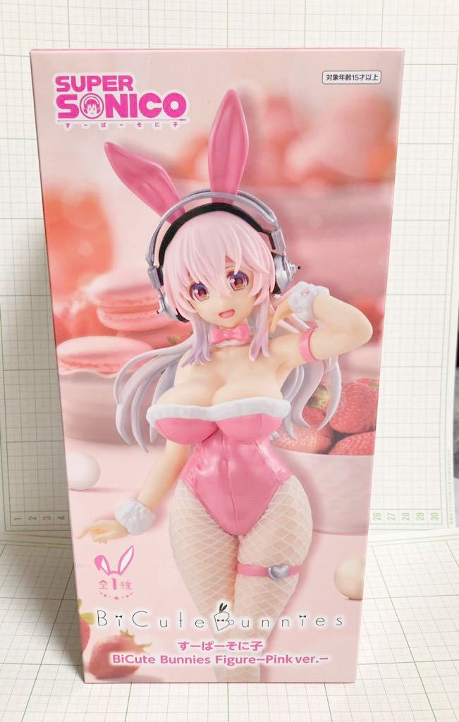 すーぱーそに子　BiCute Bunnies Figure Pink ver. フィギュア　未開封美品　セクシー　網タイツ　美少女　プライズ　非売品　ガシャ　食玩_画像1