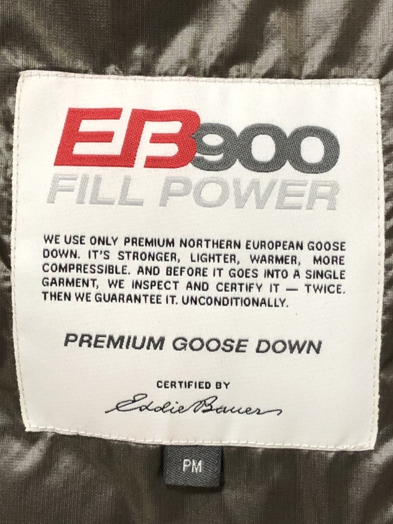 EB900◆EDDIE BAUER エディーバウアー ライトダウンベスト パーカー　ダイヤキルト　900フィルパワー M_画像6