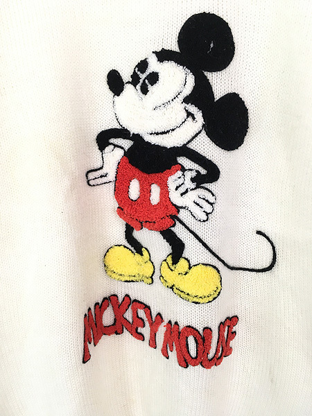 古着 80s Mickey ミッキー パイル パッチ アクリル ニット セーター XL 古着_画像2