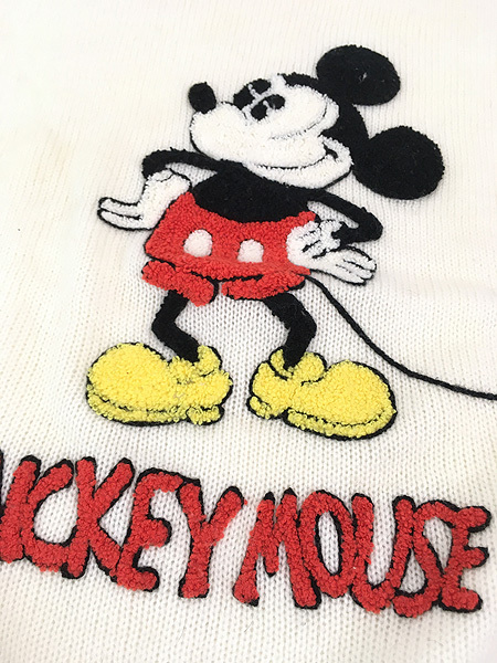 古着 80s Mickey ミッキー パイル パッチ アクリル ニット セーター XL 古着_画像5